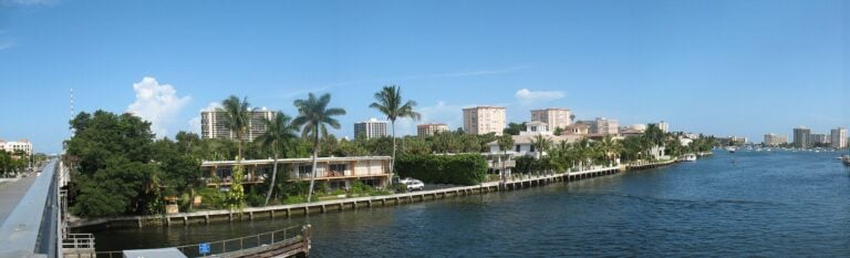 Boca Raton waterfront homes and condominiums along the Intracoastal Waterway