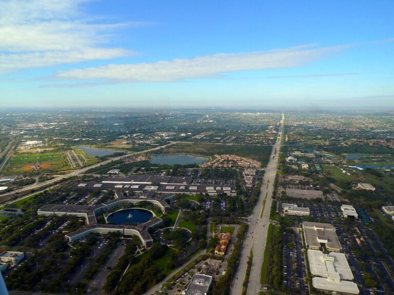 Aerial view of an office campus alongside Yamato Road in West Boca Raton